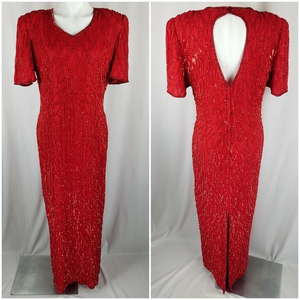 Mark &‎ John by Sam dress 100% silk sequined maxi VTG/prom/body con XL